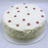 Buttercream Wave Cake with Coconut and Little Flowers 